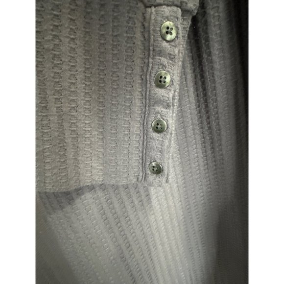 Chaser size XXL purple round neck waffle thermal wide cuff tunic top - Picture 3 of 7